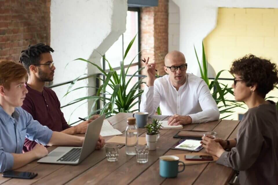 People sitting around table